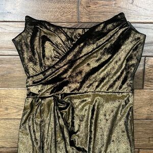 Marchesa Notte, strapless dress, size 6, black/gold flawless/pristine.